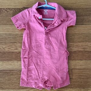 Carter's Pink Collared Baby Romper